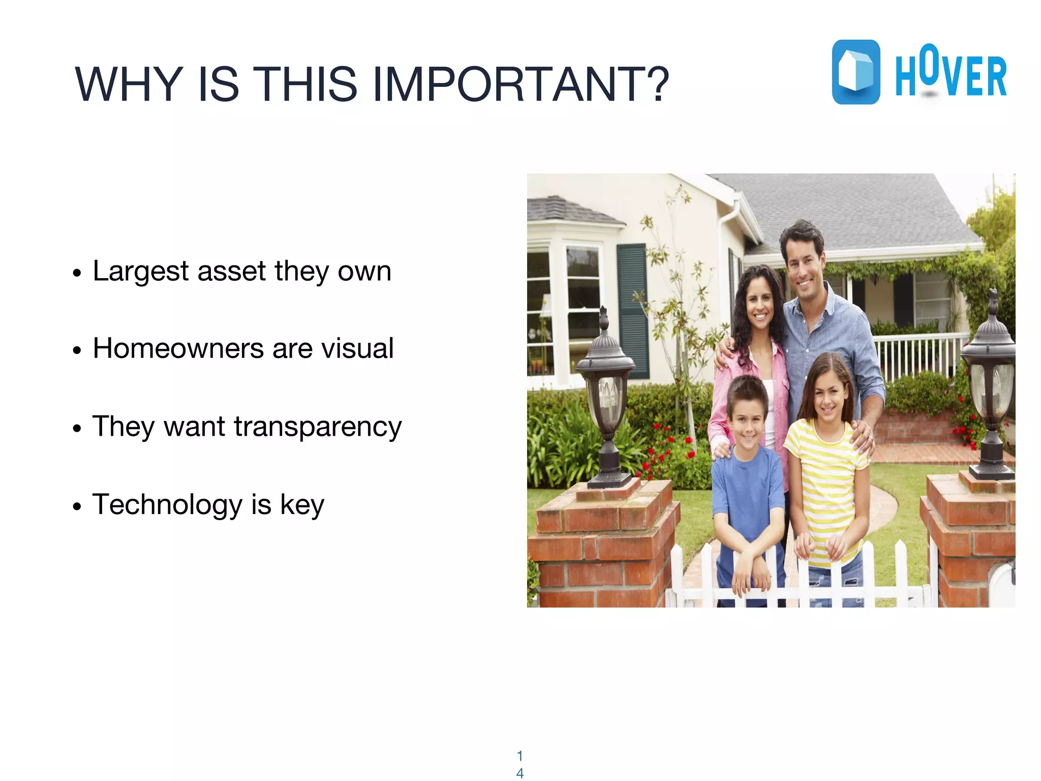 1
4
• Largest asset they own
• Homeowners are visual
• They want transparency
• Technology is key
WHY IS THIS IMPORTANT?
 