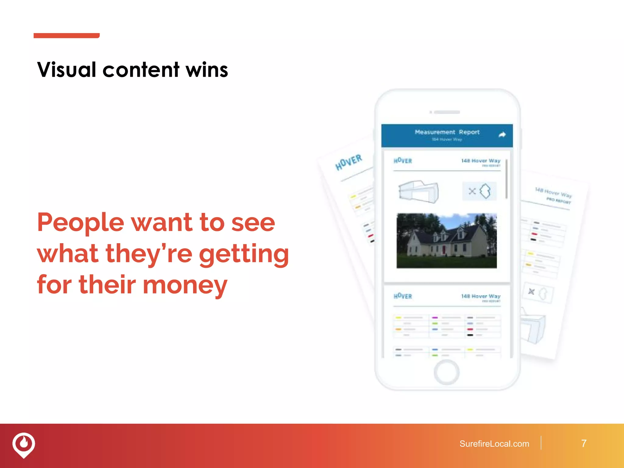 Visual content wins
SurefireLocal.com 7
People want to see
what they’re getting
for their money
 
