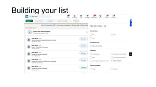Building your list
 