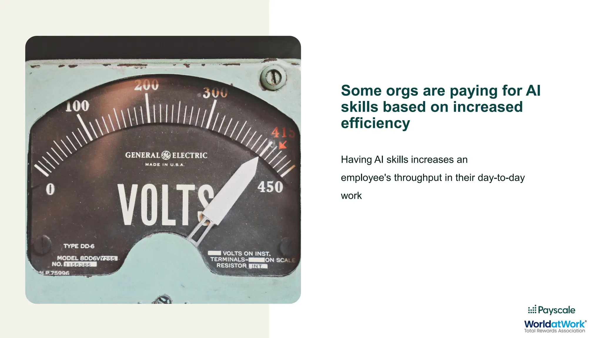 Some orgs are paying for AI
skills based on increased
efficiency
Having AI skills increases an
employee's throughput in their day-to-day
work
 
