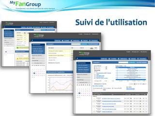 Transformez vos clients en Fans de votre marque
Suivi de l'utilisation
 