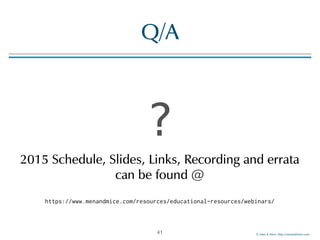 ©!Men!&!Mice!!http://menandmice.com!
Q/A
41
?
2015!Schedule,!Slides,!Links,!Recording!and!errata!
can!be!found!@ 
https://www.menandmice.com/resources/educational-resources/webinars/
 
