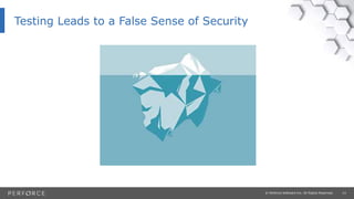 14© Perforce Software Inc. All Rights Reserved.
Testing Leads to a False Sense of Security
 