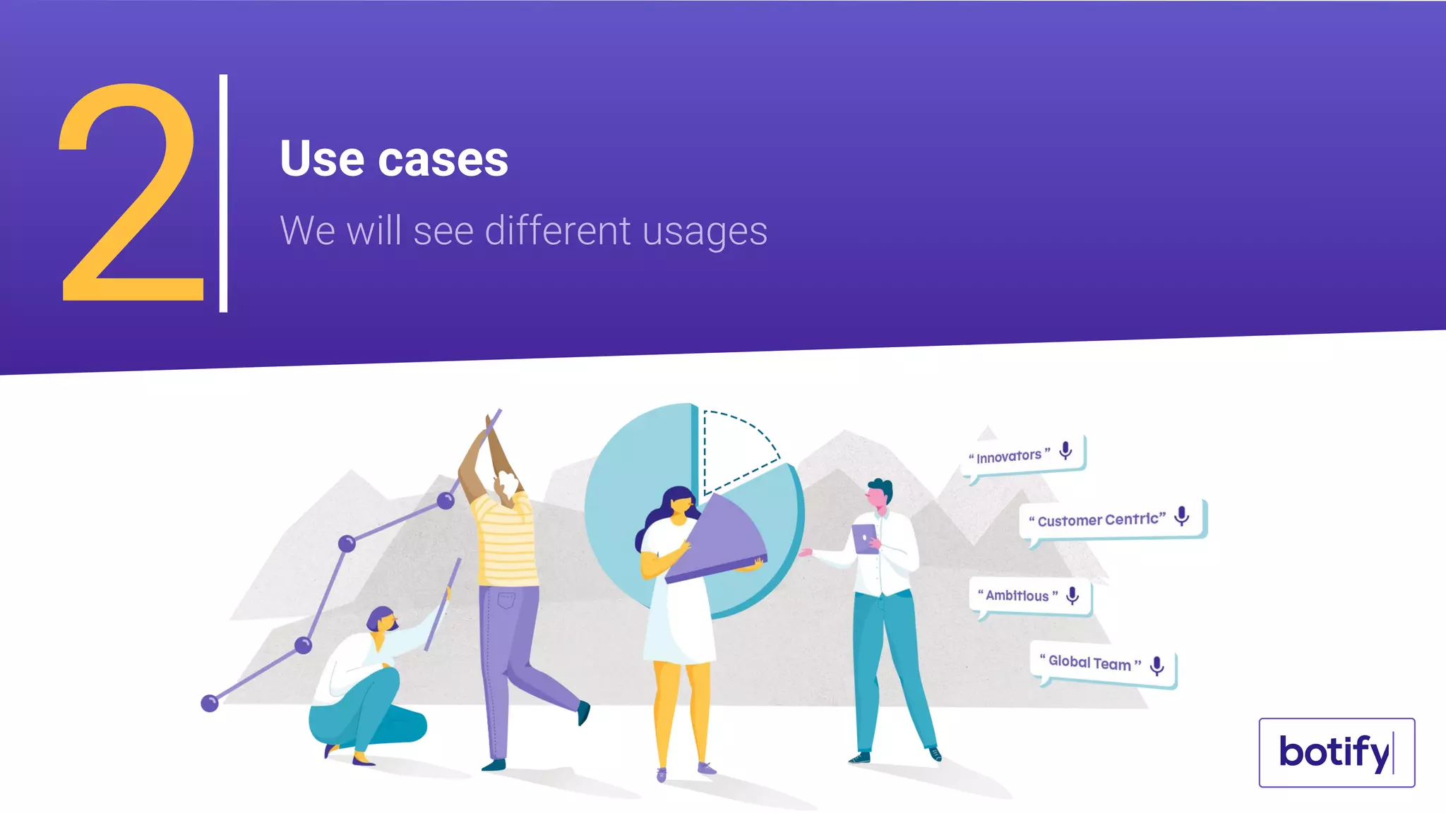 2 Use cases
We will see different usages
 