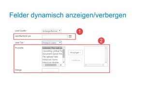 Felder dynamisch anzeigen/verbergen
 