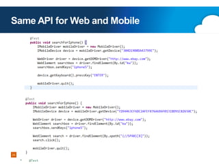 Same API for Web and Mobile

26

Copyright 2013 Perfecto Mobile

 