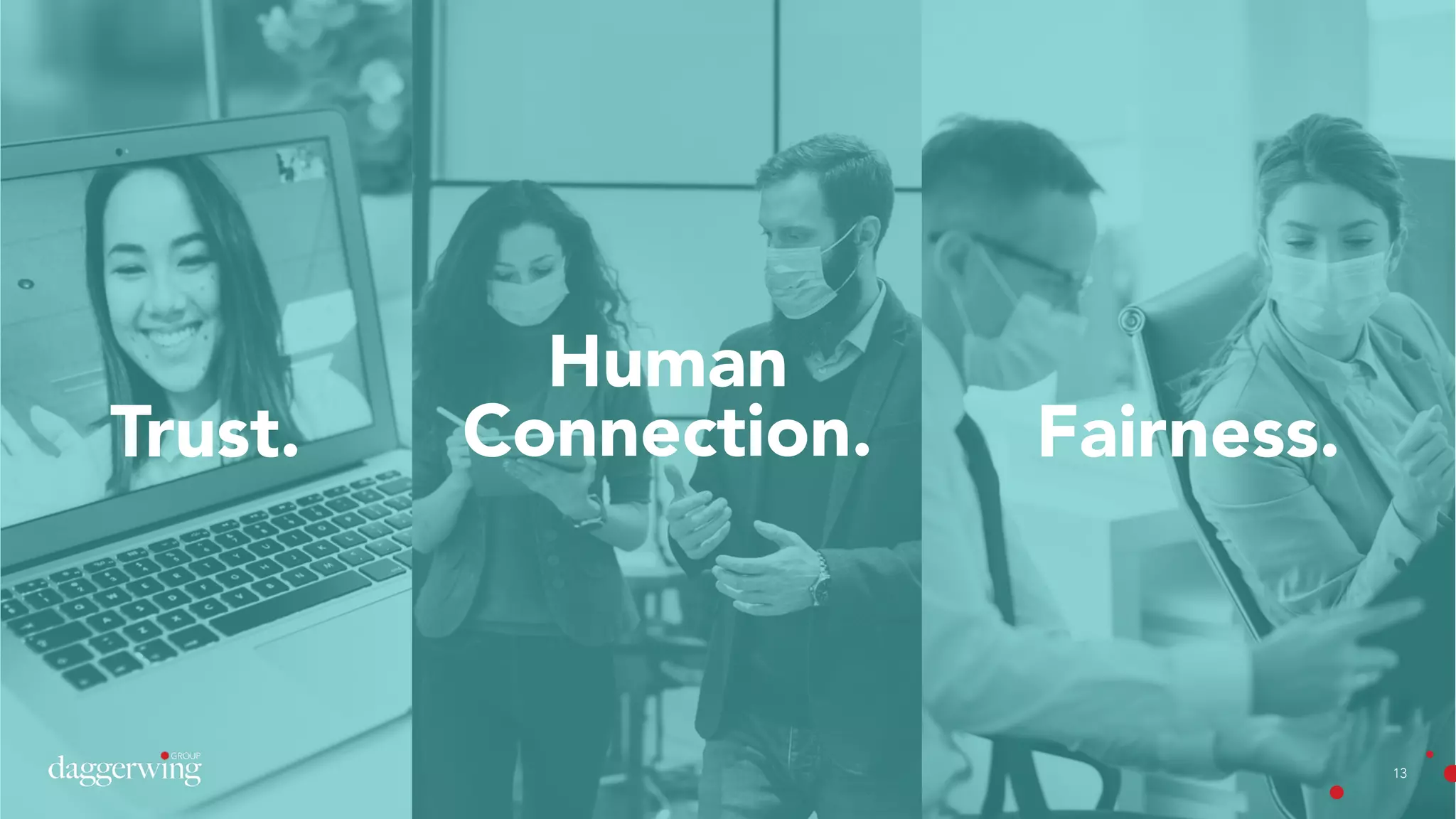 13
Challenges Fairness.
13
Trust.
Human
Connection.
 