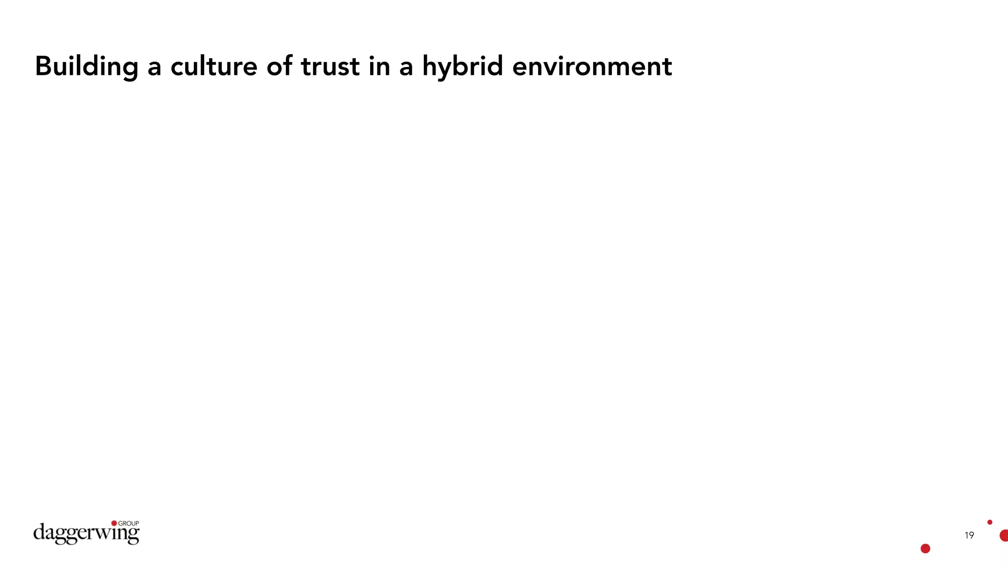 19
Building a culture of trust in a hybrid environment
 