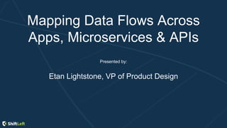 Mapping Data Flows Across
Apps, Microservices & APIs
Presented by:
Etan Lightstone, VP of Product Design
 