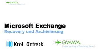 Microsoft Exchange
Recovery und Archivierung
 