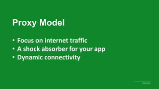 MORE INFORMATION AT
NGINX.COM
Proxy Model
• Focus on internet traffic
• A shock absorber for your app
• Dynamic connectivity
 