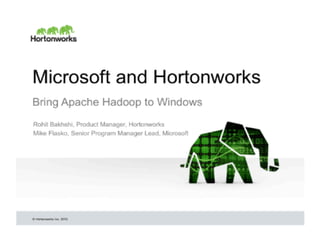 Hortonworks and Microsoft Bring Apache Hadoop to Windows