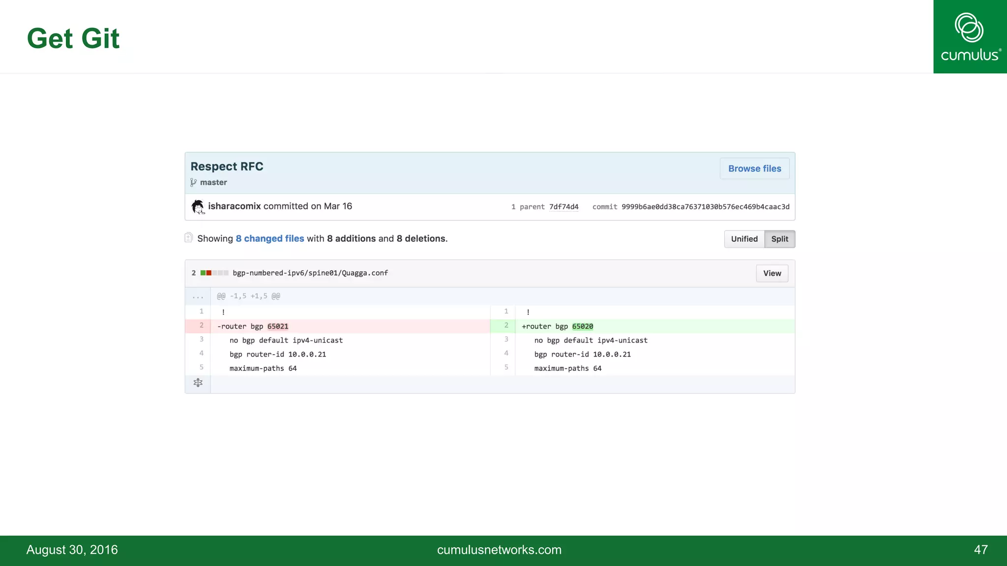 Get Git
August 30, 2016 cumulusnetworks.com 47
 