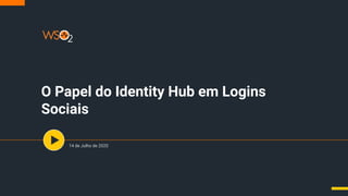 O Papel do Identity Hub em Logins
Sociais
14 de Julho de 2020
 
