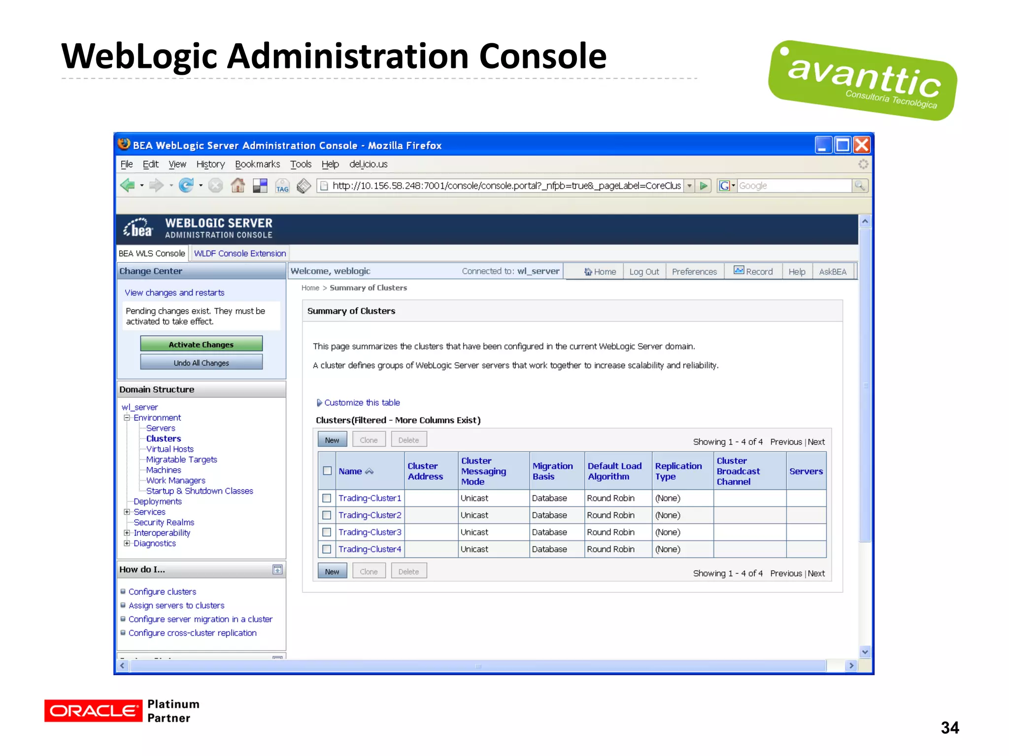 WebLogic Administration Console




                                  34
 