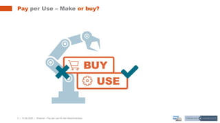 2 | 10.06.2020 |
Pay per Use – Make or buy?
Webinar - Pay per use für den Maschinenbau
 
