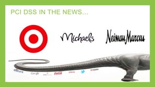 PCI Compliance and Security
“In 10 years, of all companies
investigated by Verizon forensics
team following a breach, 0 were
found to have been fully PCI
compliant at the time of the breach”
Data from 2015 Verizon PCI Report
 