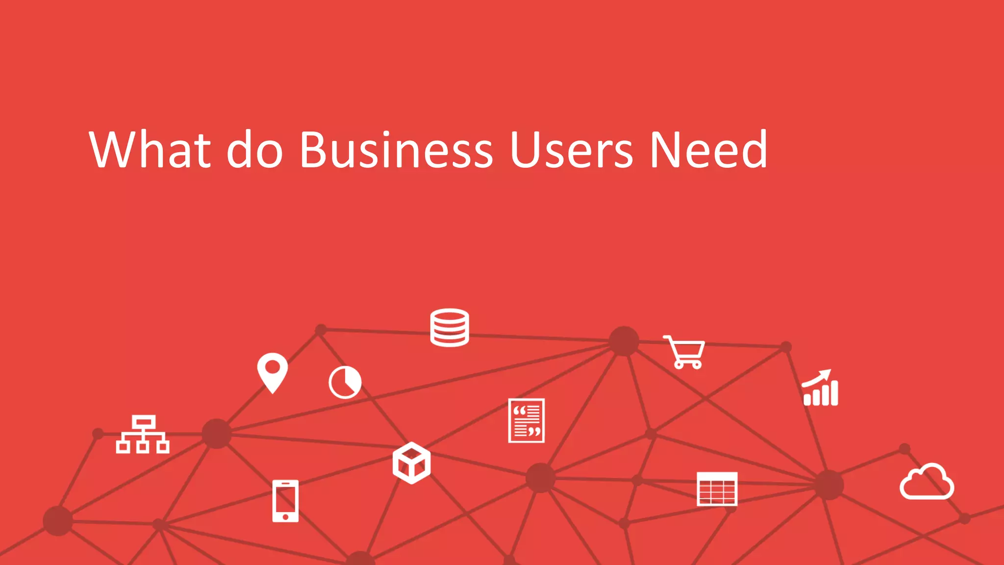 What do Business Users Need
 