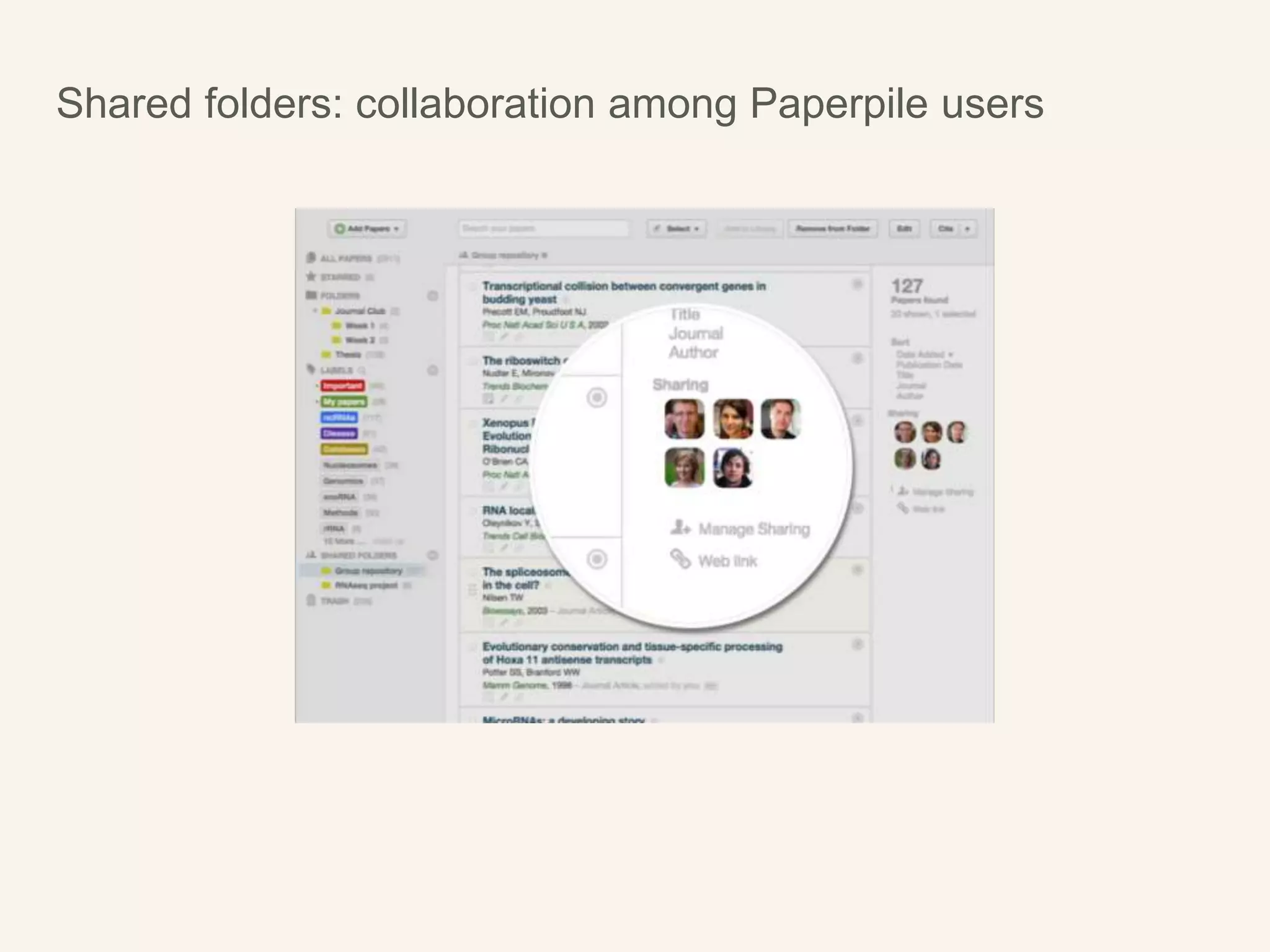 Shared folders: collaboration among Paperpile users
 