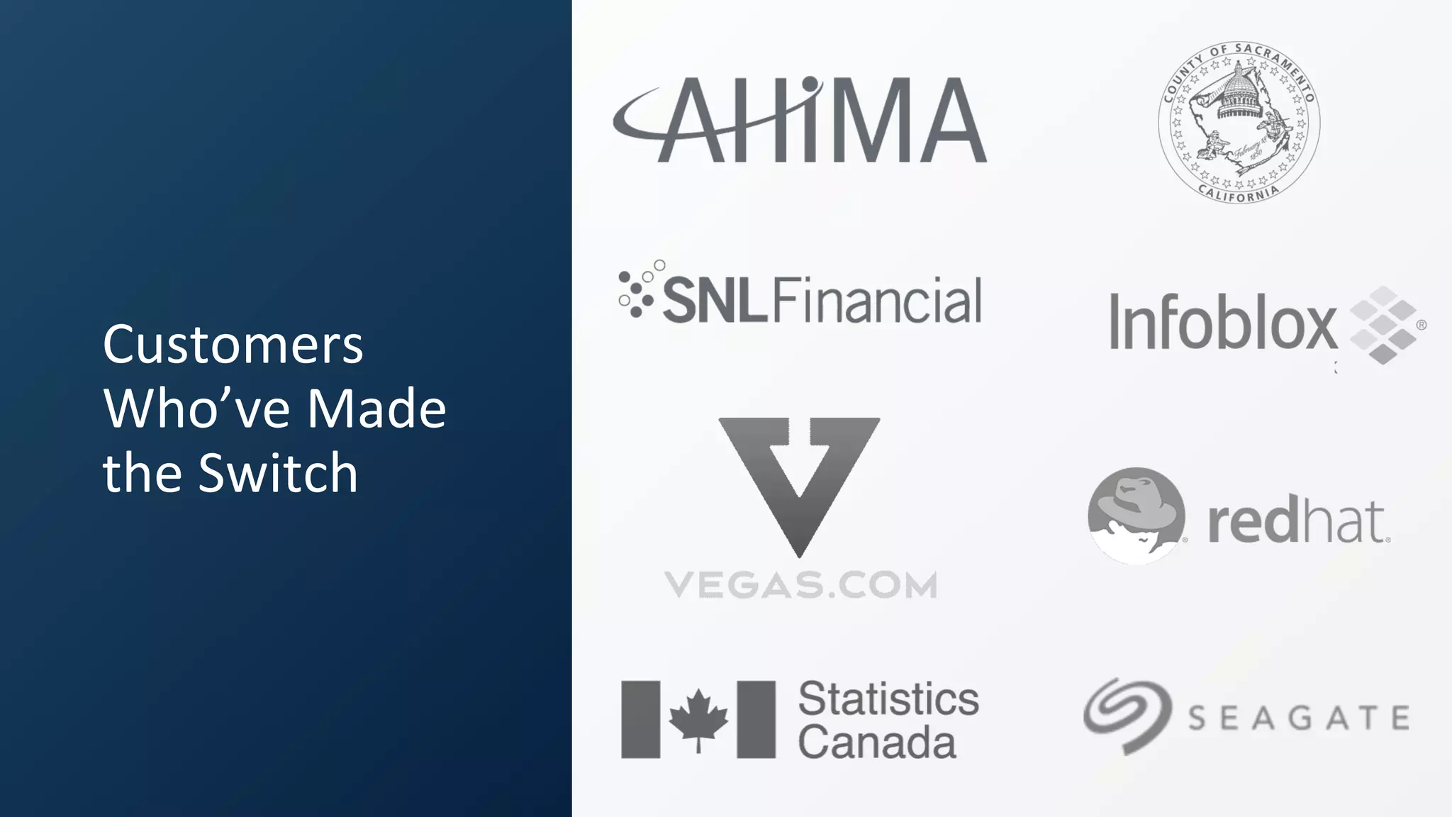 Customers	
  
Who’ve	
  Made	
  
the	
  Switch	
  
 