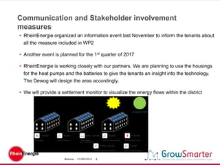 Webinar - 27/09/2016 - 8
• RheinEnergie organized an information event last November to inform the tenants about
all the m...