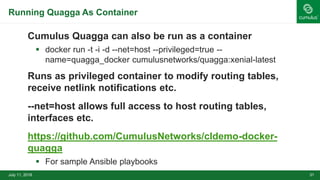 Quagga Routing Demystifying Networking Webinar Series- Routing on the Host | PPTX