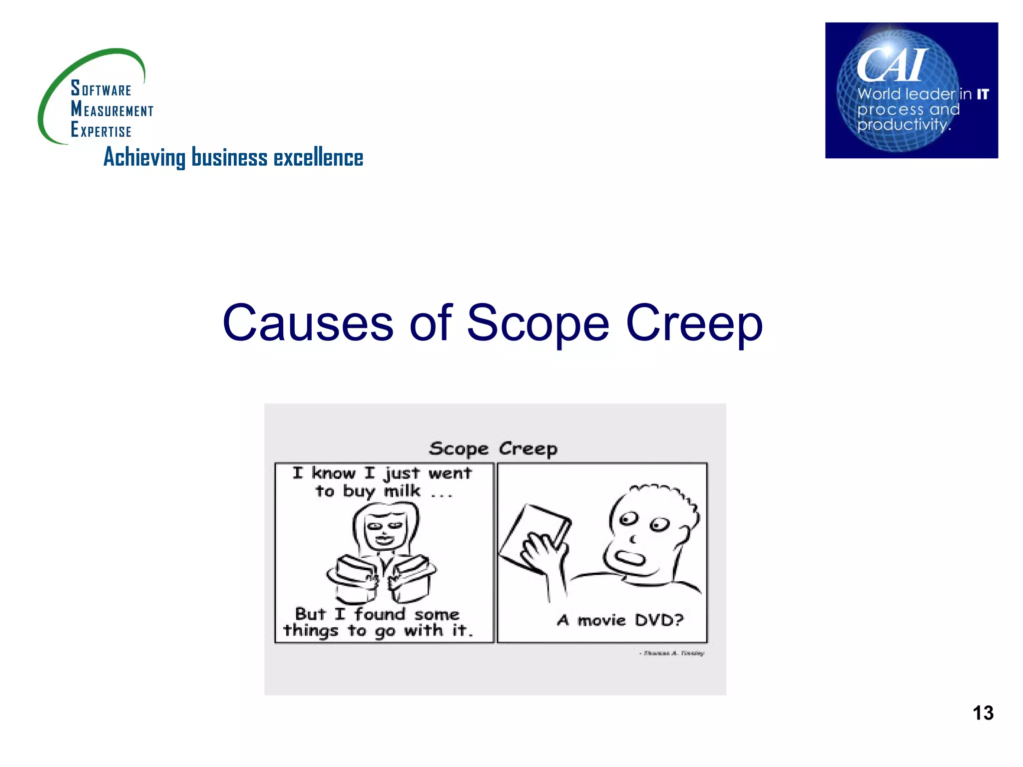 Achieving business excellence




             Causes of Scope Creep




                                     13
 