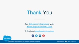 Thank You
For Salesforce Integrations, visit:
www.appseconnect.com
Or Email us at sales@appseconnect.com
 