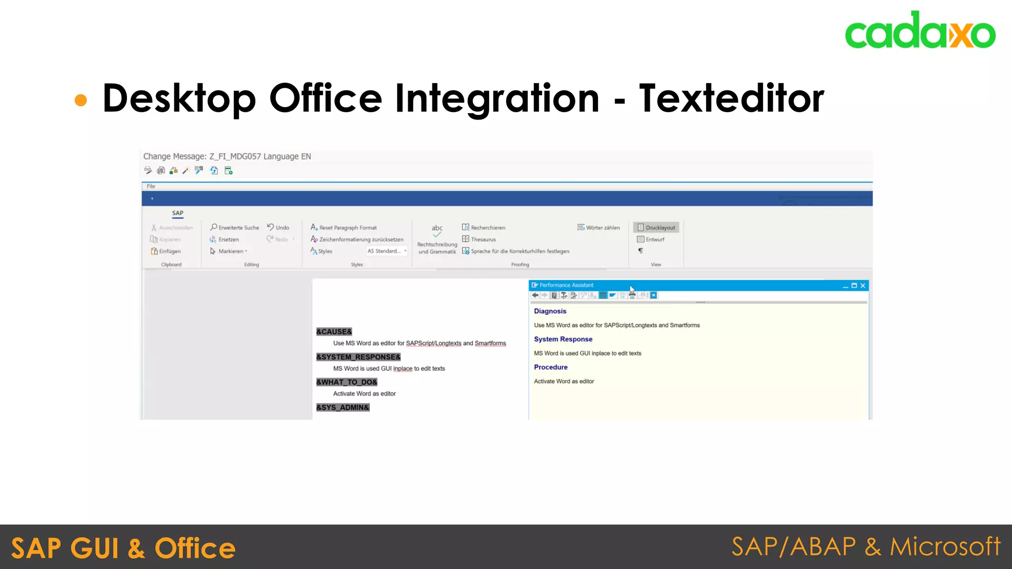 SAP/ABAP & MicrosoftSAP GUI & Office
 Desktop Office Integration - Texteditor
 