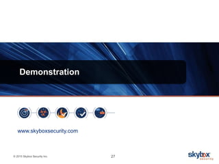 © 2015 Skybox Security Inc. 27
Demonstration
www.skyboxsecurity.com
 