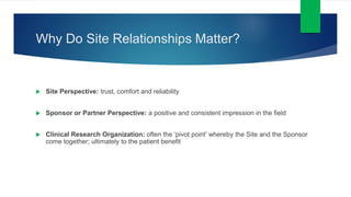 Webinar | Site Relationships: Why They Matter and How to Foster Them 1-31-17