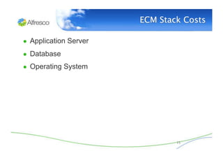 ECM Stack Costs
                                      

●  Application Server

●  Database
●  Operating System




       ...