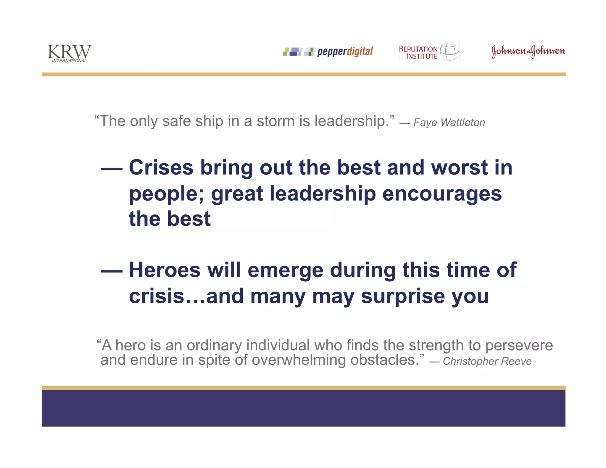 How To Become a Hero in the Midst of a Financial Meltdown