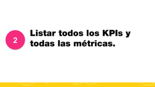 2

Listar todos los KPIs y
todas las métricas.

#FormaciónEBusiness

 