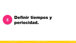 8

Deﬁnir tiempos y
periocidad.

#FormaciónEBusiness

 