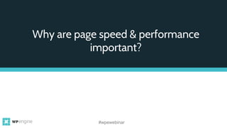 Why are page speed & performance
important?
#wpewebinar
 