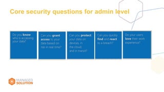 Core security questions for admin level
 