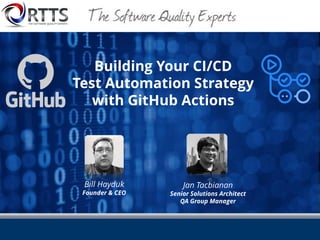 Building your CI/CD Test Automation Strategy with GitHub Actions | PDF