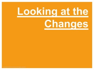 Looking at the
                                     Changes


Copyright © 2012 ITpreneurs. All rights reserved.
    Copyright © 2012 ITpreneurs. All rights reserved.   www.ITpreneurs.com
 