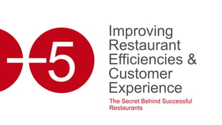 Improving
Restaurant
Efficiencies &
Customer
Experience
The Secret Behind Successful
Restaurants
5
 