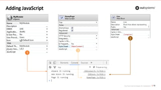 Top front-end techniques for OutSystems
Adding JavaScript
19
1
3
2
 