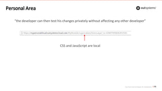 Top front-end techniques for OutSystems
“the developer can then test his changes privately without affecting any other developer”
CSS and JavaScript are local
Personal Area
55
 