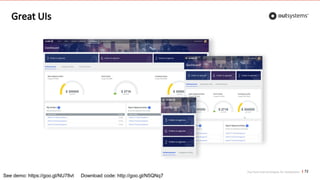 Top front-end techniques for OutSystems
Great UIs
72
See demo: https://goo.gl/NU78vt Download code: http://goo.gl/N5QNq7
 