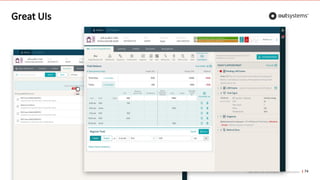 Top front-end techniques for OutSystems
Great UIs
74
 