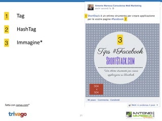 21
Tag 1
2
3
1
2 HashTag
3 Immagine*
faEa con canva.com*
504
x
504
 