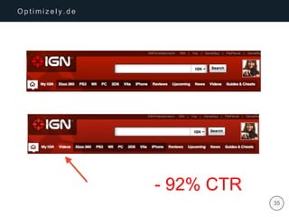 | 35
O p t i m i z e l y . d e
- 92% CTR
 