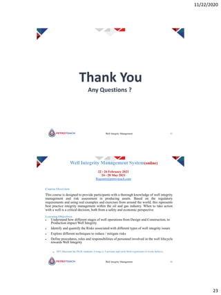 Webinar well integrity management Webinar | PDF