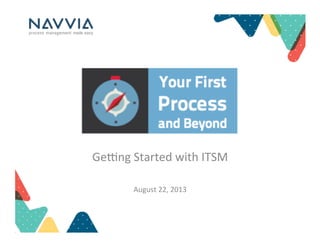 Applying ITSM
to Higher Education
Ge#ng	
  Started	
  with	
  ITSM	
  
	
  
August	
  22,	
  2013	
  
 