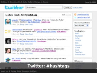 Twitter: #hashtags 