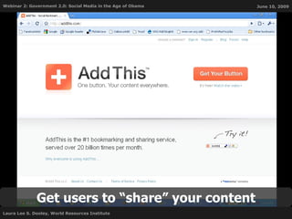 Get users to “share” your content 